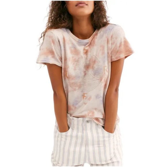 NWT Free People Tidal Wave Graphic Tie Dye Tee XS - Picture 3 of 8